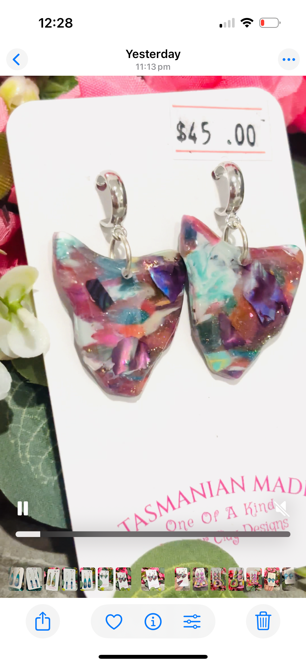 Tasmania Shaped Earrings | One of a Kind Mosaic Polymer Clay Earrings