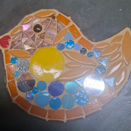 Cutie Orange Mosaic Bird