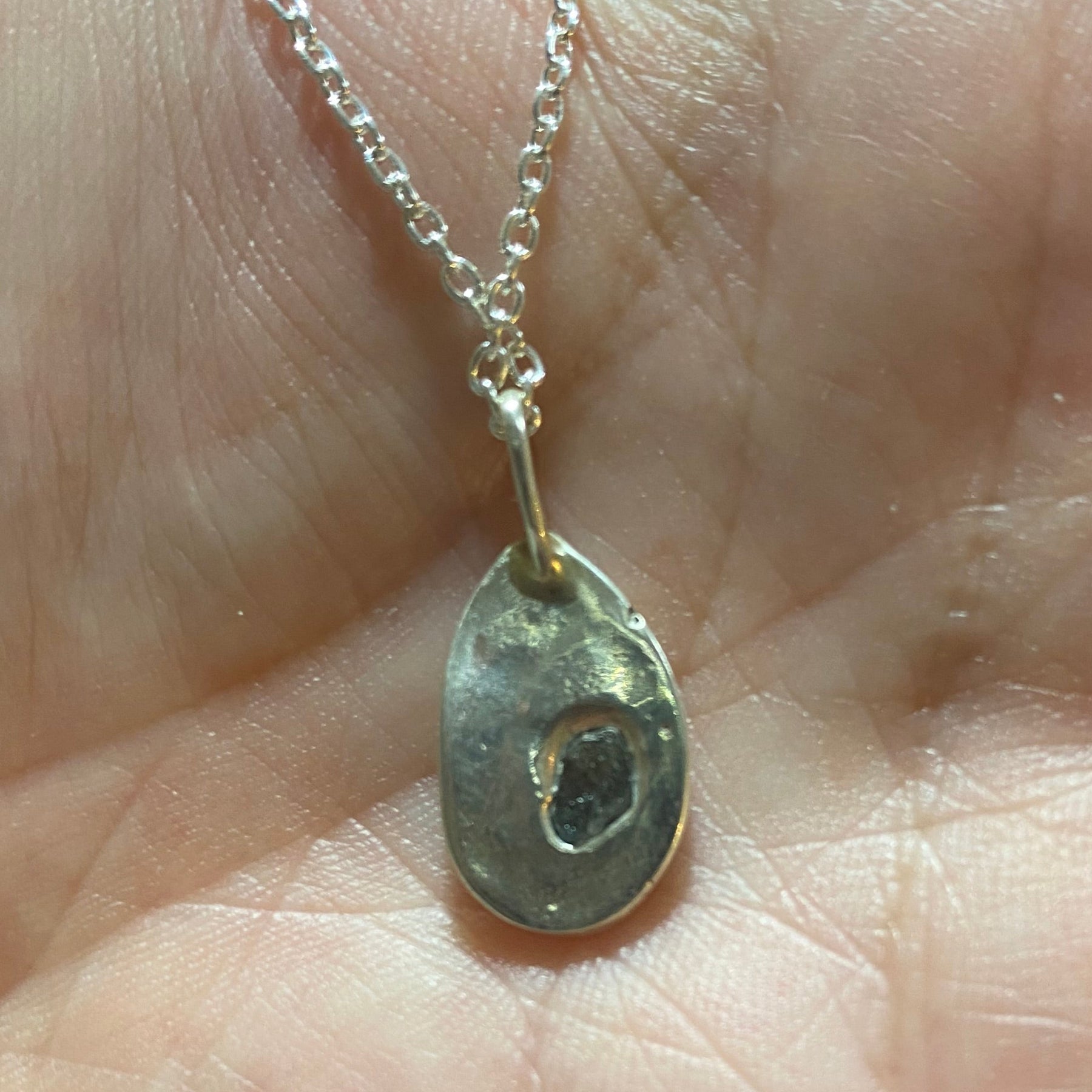 Green Sapphire Rockpool Pendant — Sterling Silver with Australian Sapphire