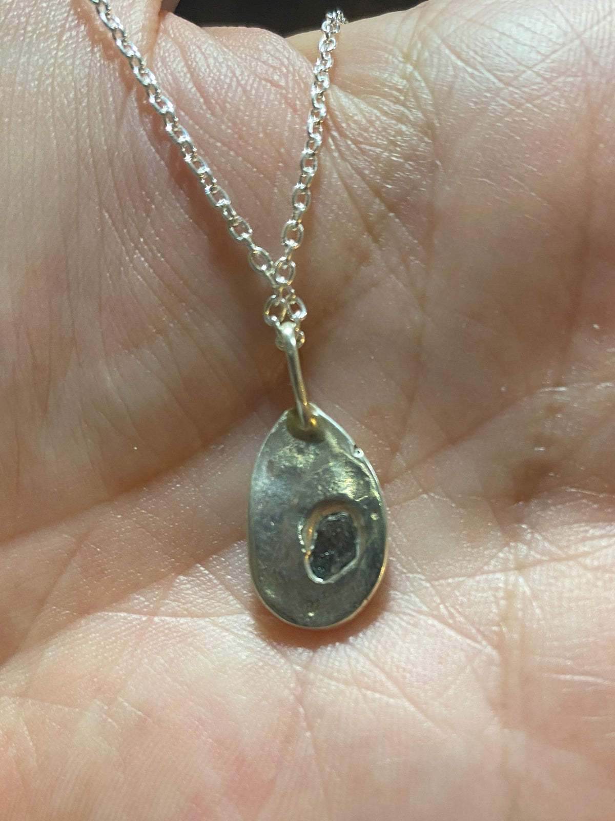 Green Sapphire Rockpool Pendant — Sterling Silver with Australian Sapphire