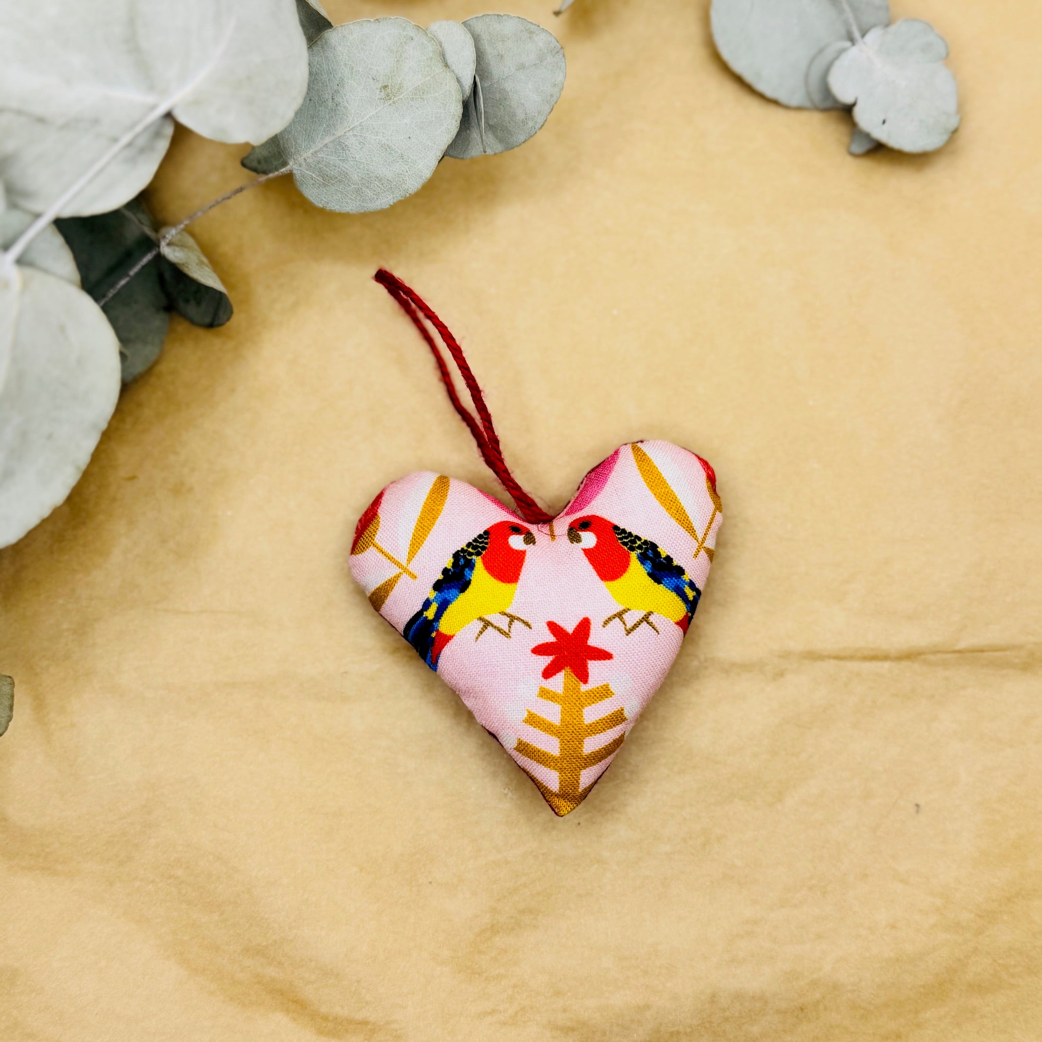 Handmade Bird Christmas hearts