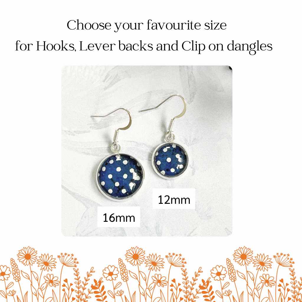 A Splash of Red Handmade Earrings • Floral Japanese Paper Glass Earrings