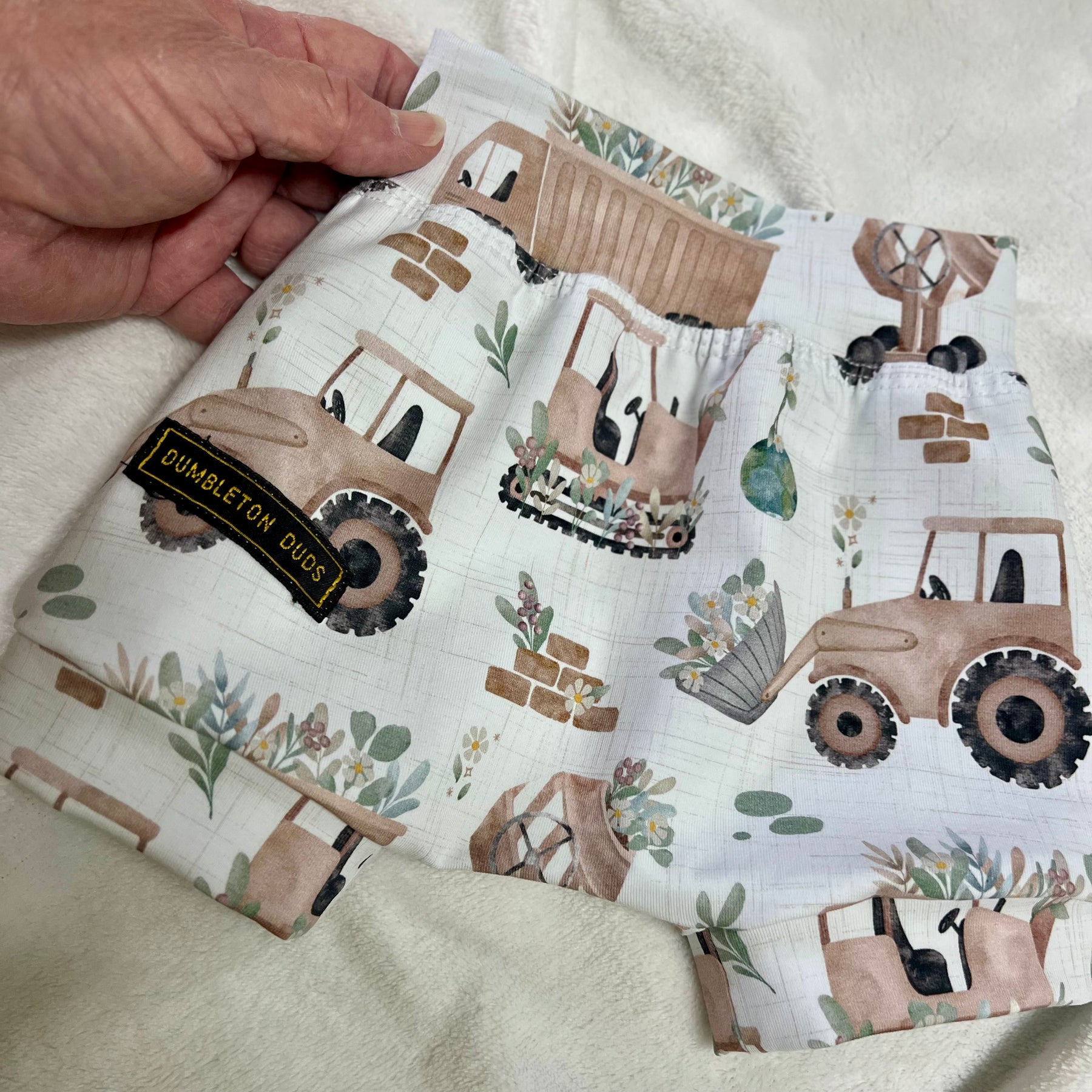 Machinery and Flowers | Sizes 000, 00, 0, 1 | Handmade Baby Pants by Dumbleton Duds | FREE Postage $50+