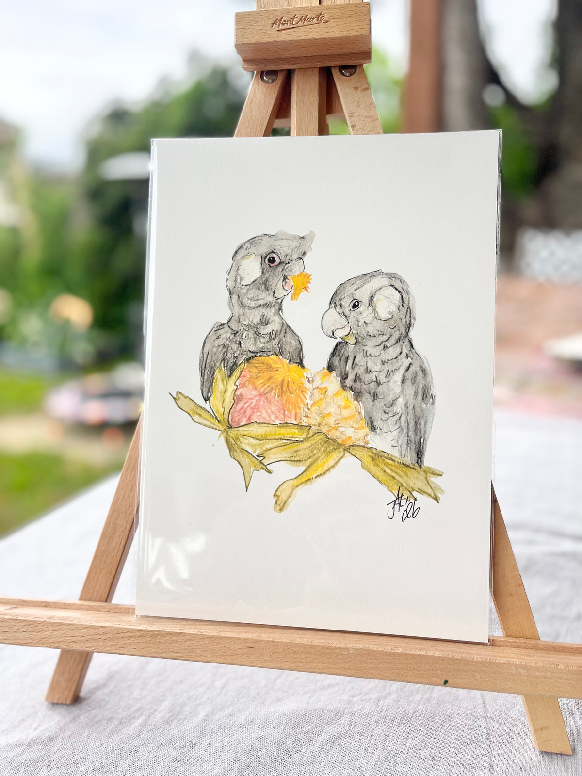 Carnaby’s Snack Time | Australian Native Birds Illustration | A4 Print