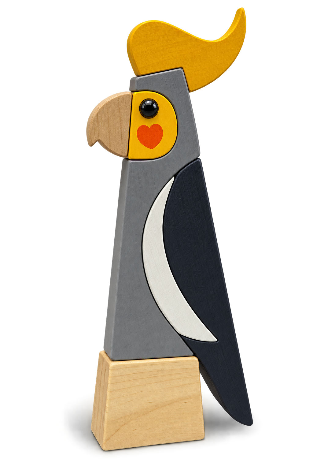 COCKATIEL - Timber bird sculpture - Handmade Australian native bird art, gift & home decor
