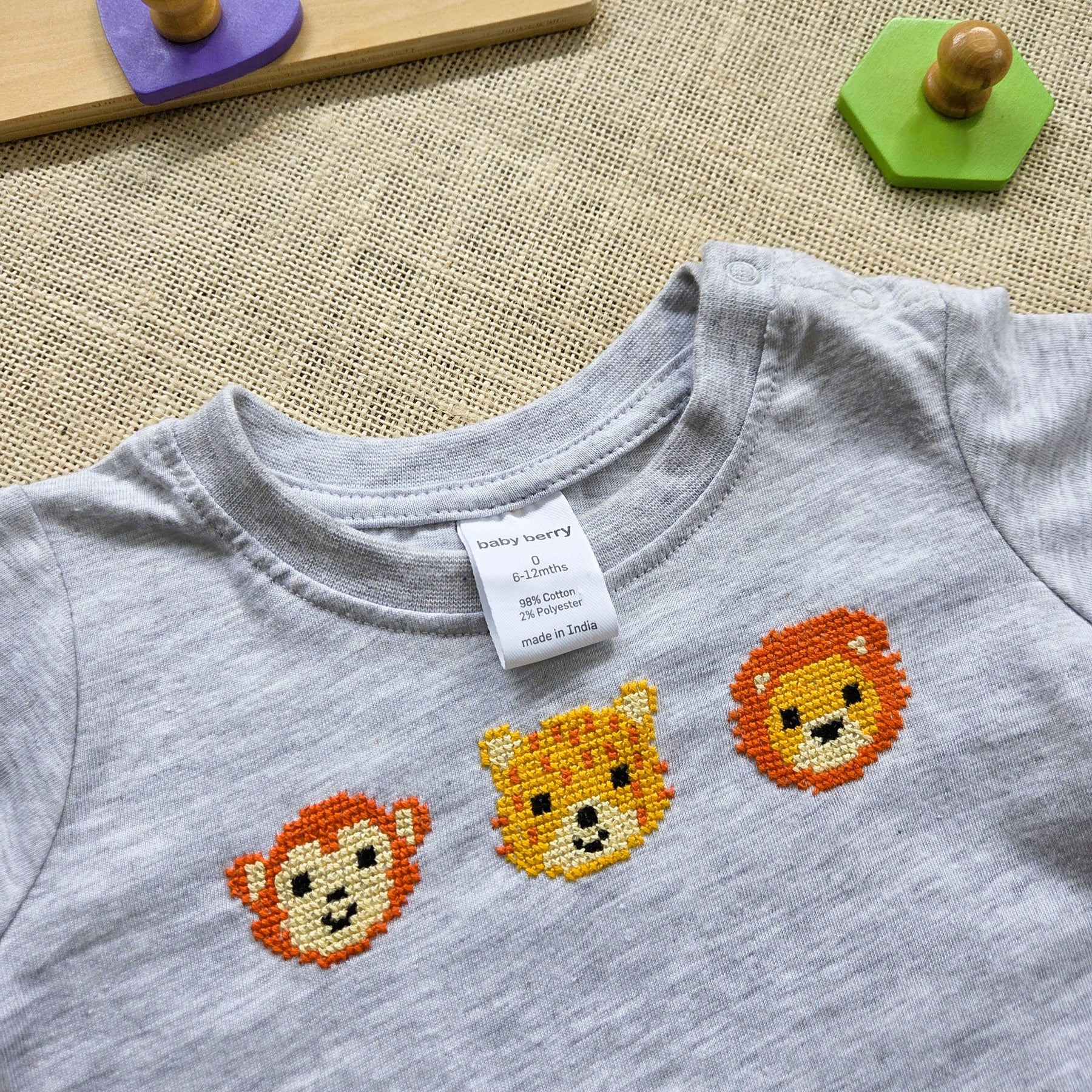 "Jungle Buddies" Long Sleeve Tee, Leggings & Bummies (6-12 Mths)