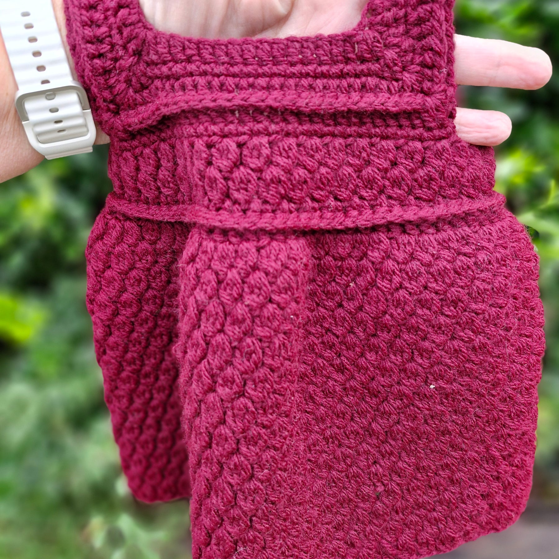 Hand-Crochet Burgandy Baby Dress  Newborns / Reborn Dolls
