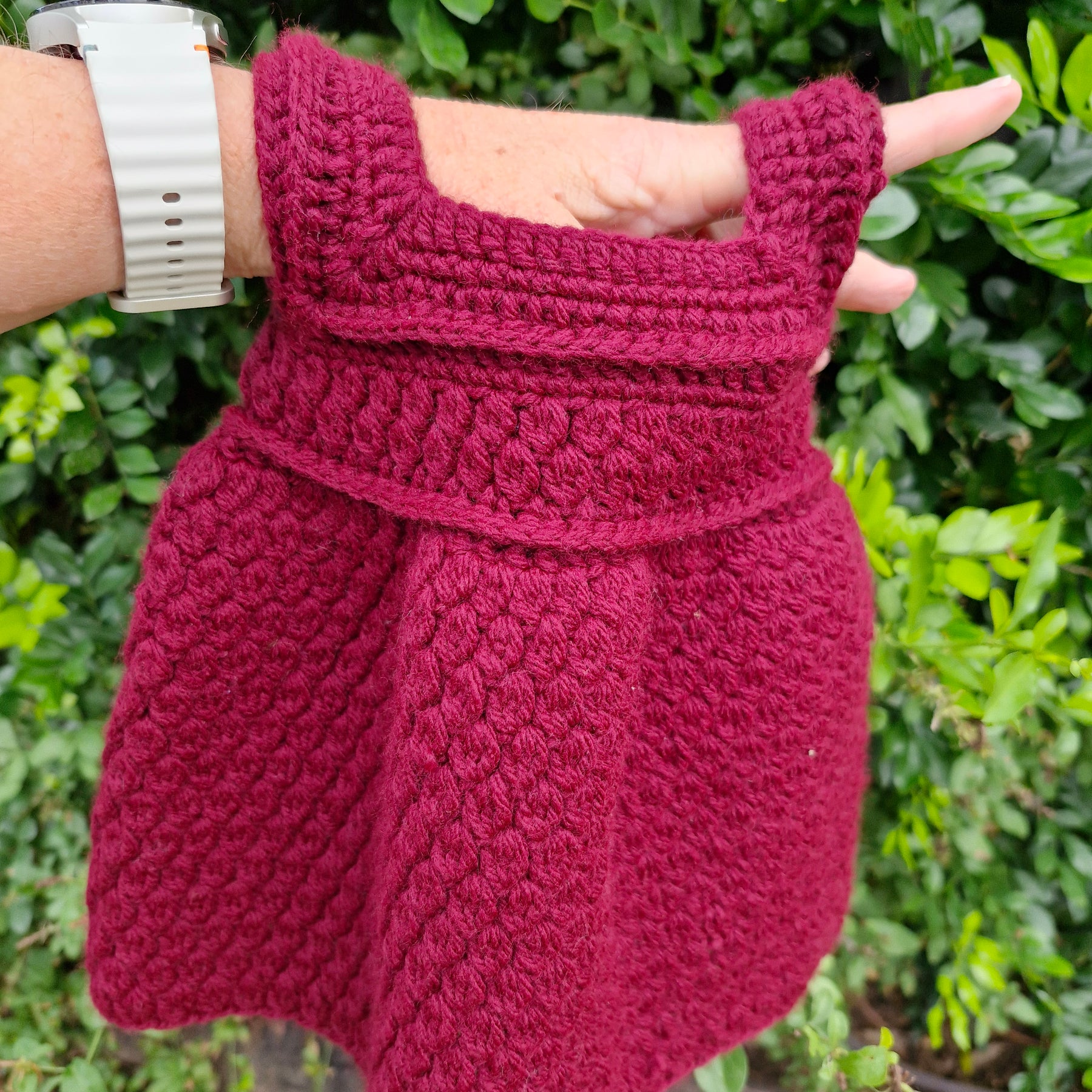 Hand-Crochet Burgandy Baby Dress  Newborns / Reborn Dolls