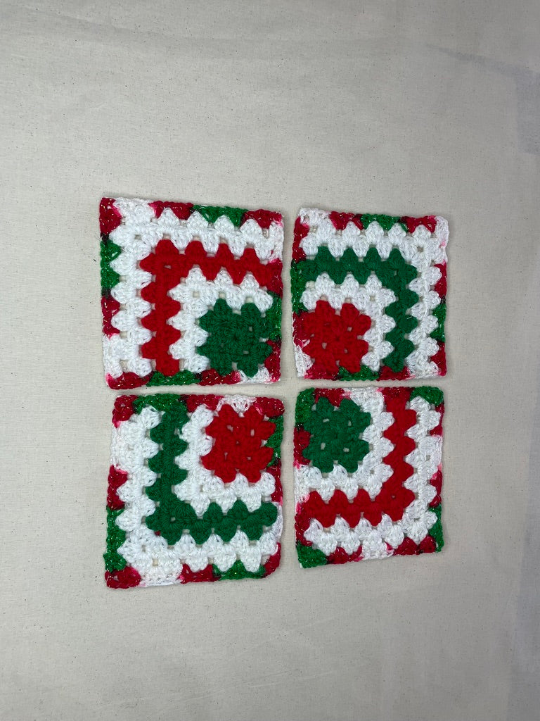 #090 Set of 4 Christmas Cup Mats