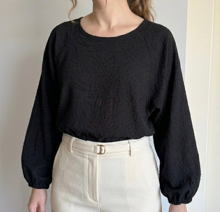Long Sleeved Embroidered Cotton Top
