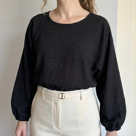 Long Sleeved Embroidered Cotton Top