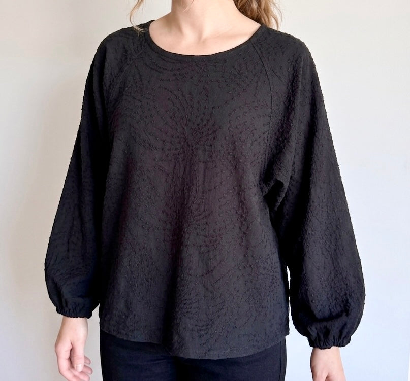 Long Sleeved Embroidered Cotton Top