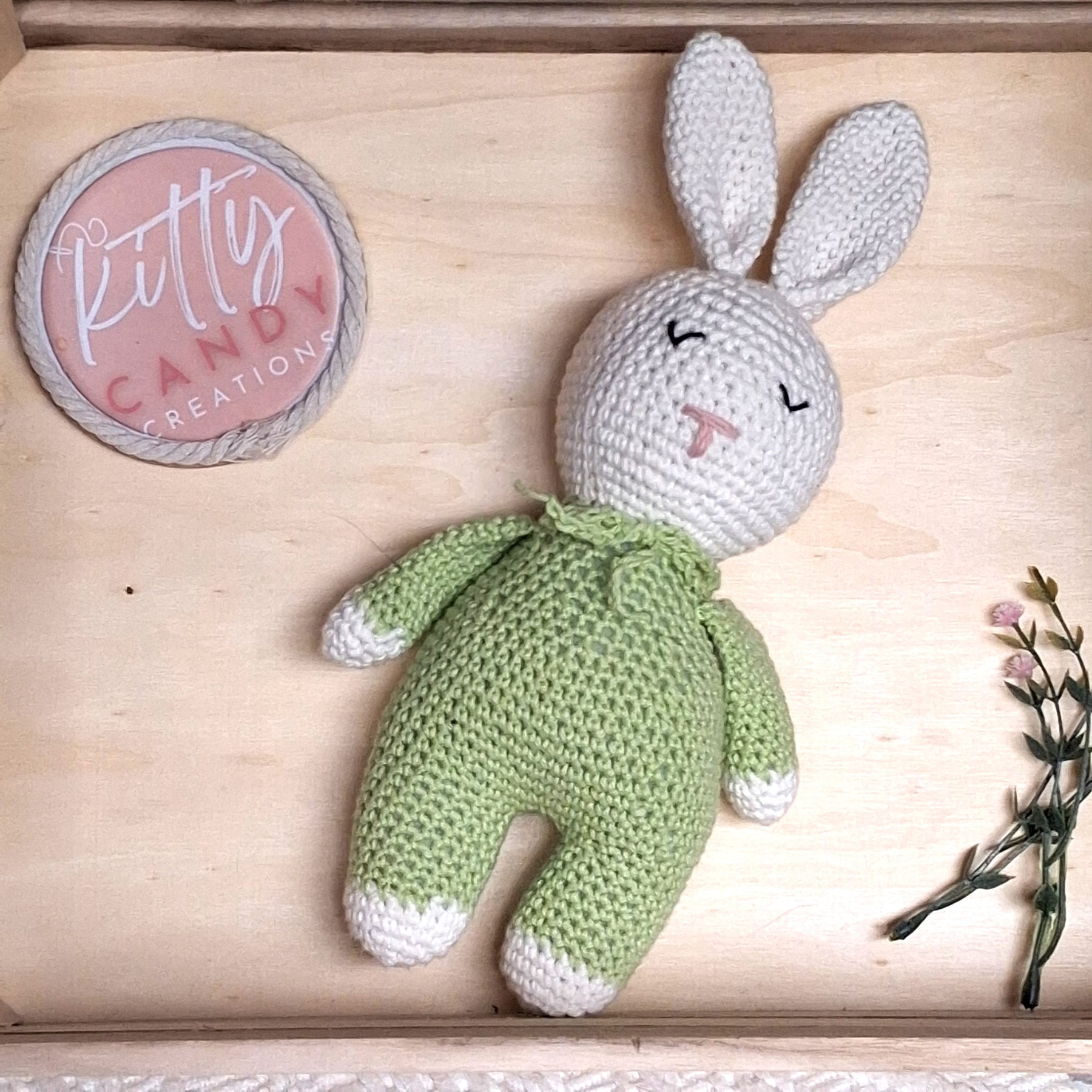 Handmade Crochet Sleeping Rabbit - 100% Cotton (multiple colours)