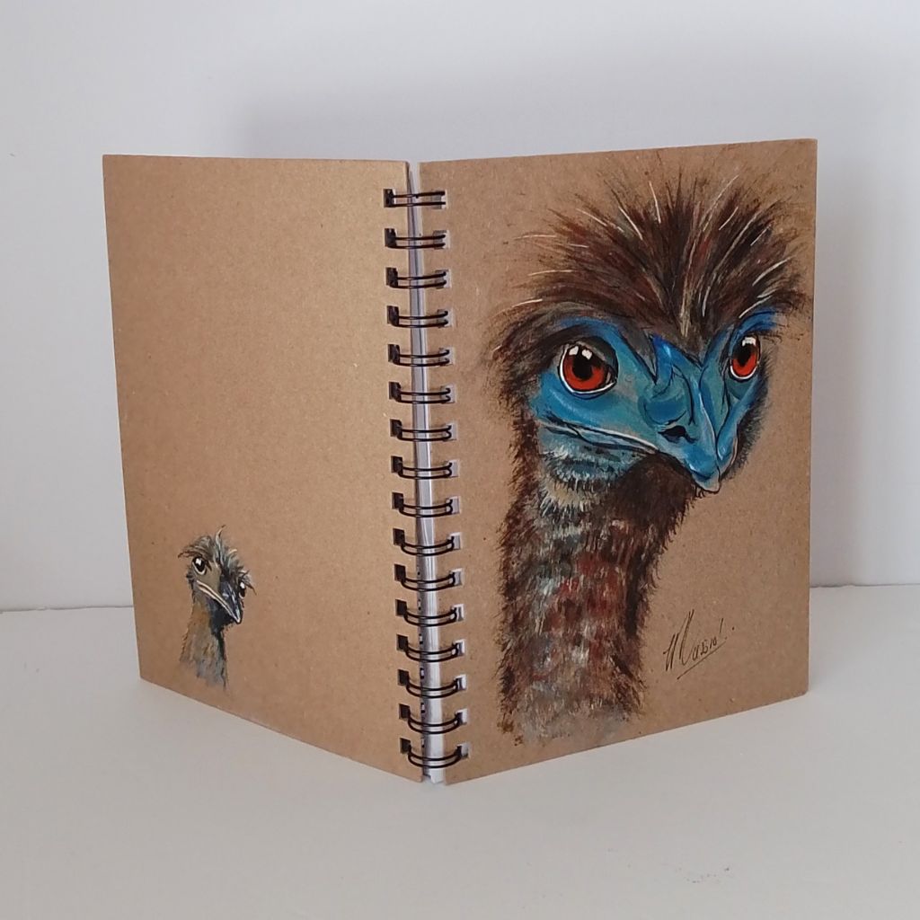Emu Handpainted Quirky A5 lined notebook/journal