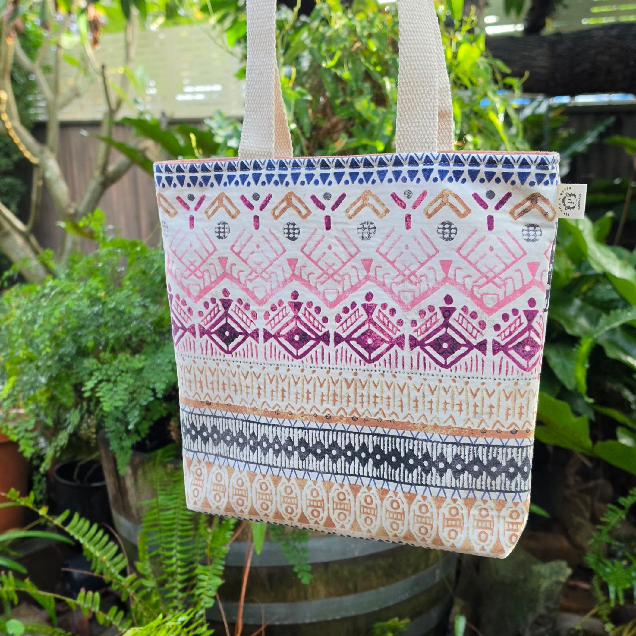 Small Upcycled Tote Bag Handmade from Thrifted Pillowcases