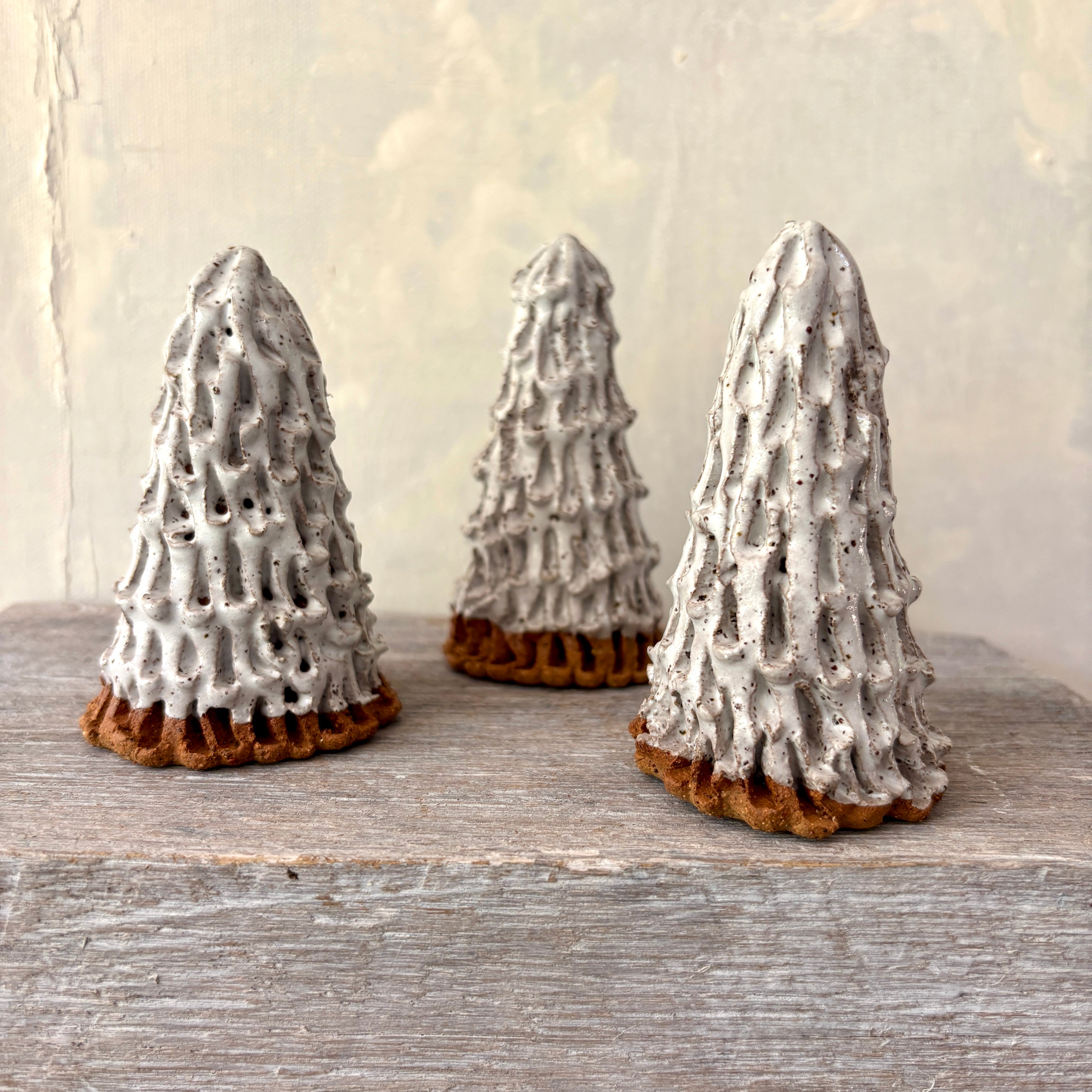 Handmade ceramic white Christmas Tree - Rustic & Speckled