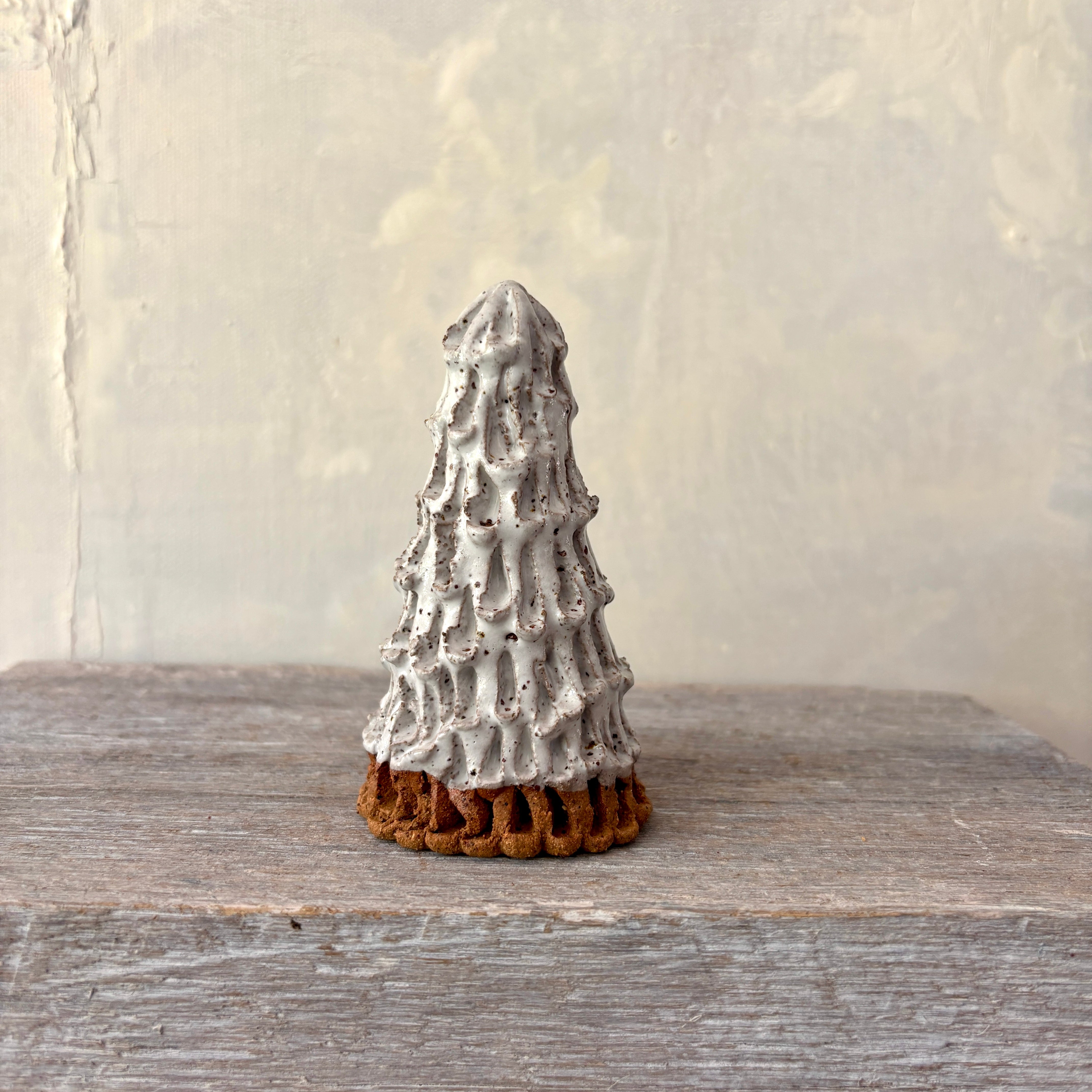 Handmade ceramic white Christmas Tree - Rustic & Speckled