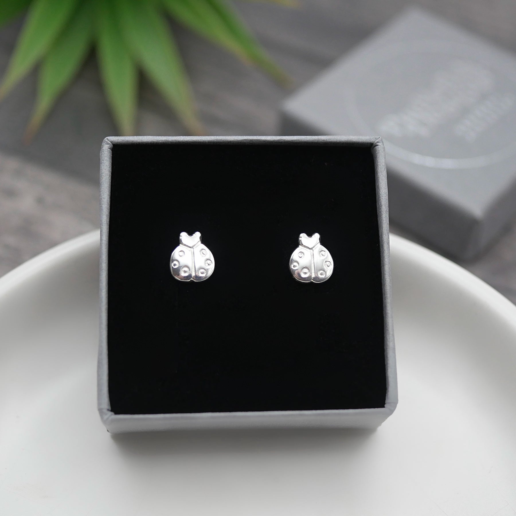 Ladybird Studs - Handmade Sterling Silver Stud Earrings