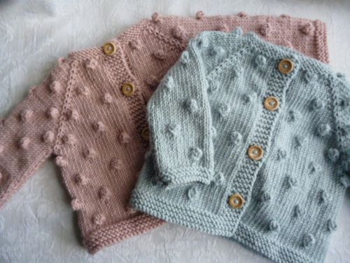 Bobble Cardigans hand knitted in Aust Merino