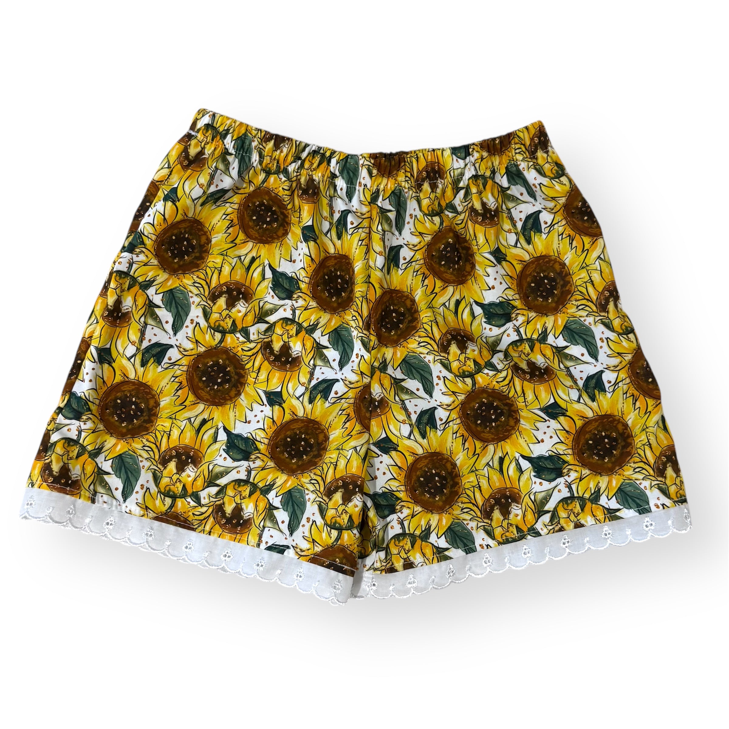 Girls Cotton lace hem Shorts - MIXED PRINTS AND SIZES