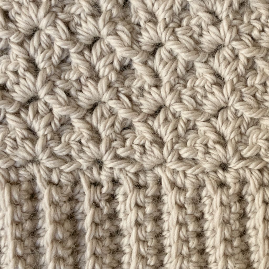 Flaxflower Ponytail Beanie - Handmade Crochet Beanie in Australian Merino Wool | Natural Straw