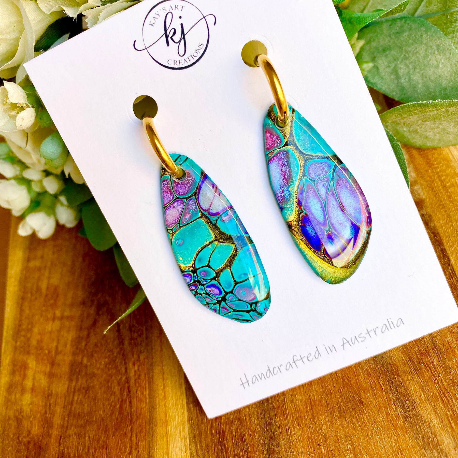 SOLD Original Art Hoop Earrings