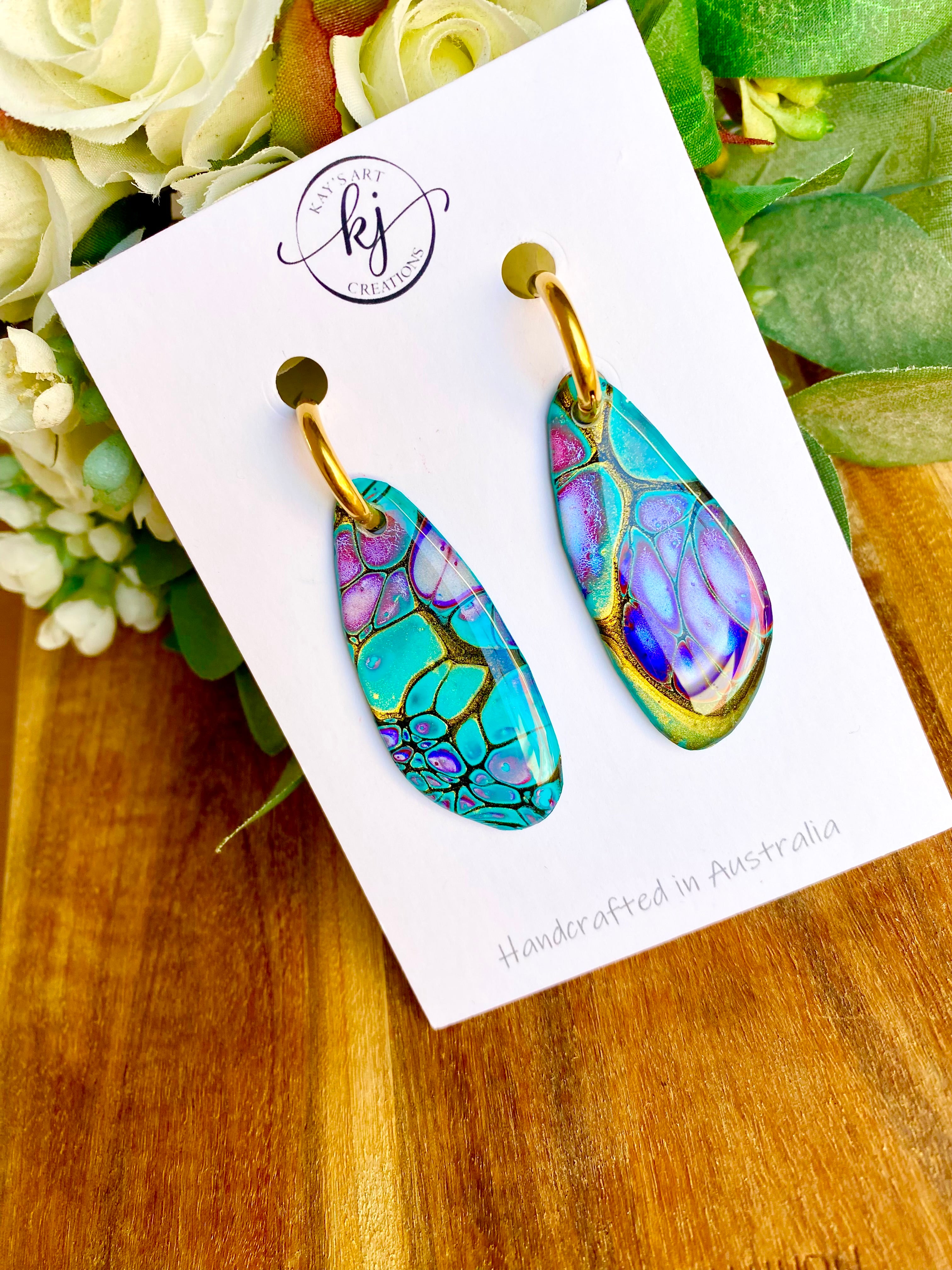 SOLD Original Art Hoop Earrings