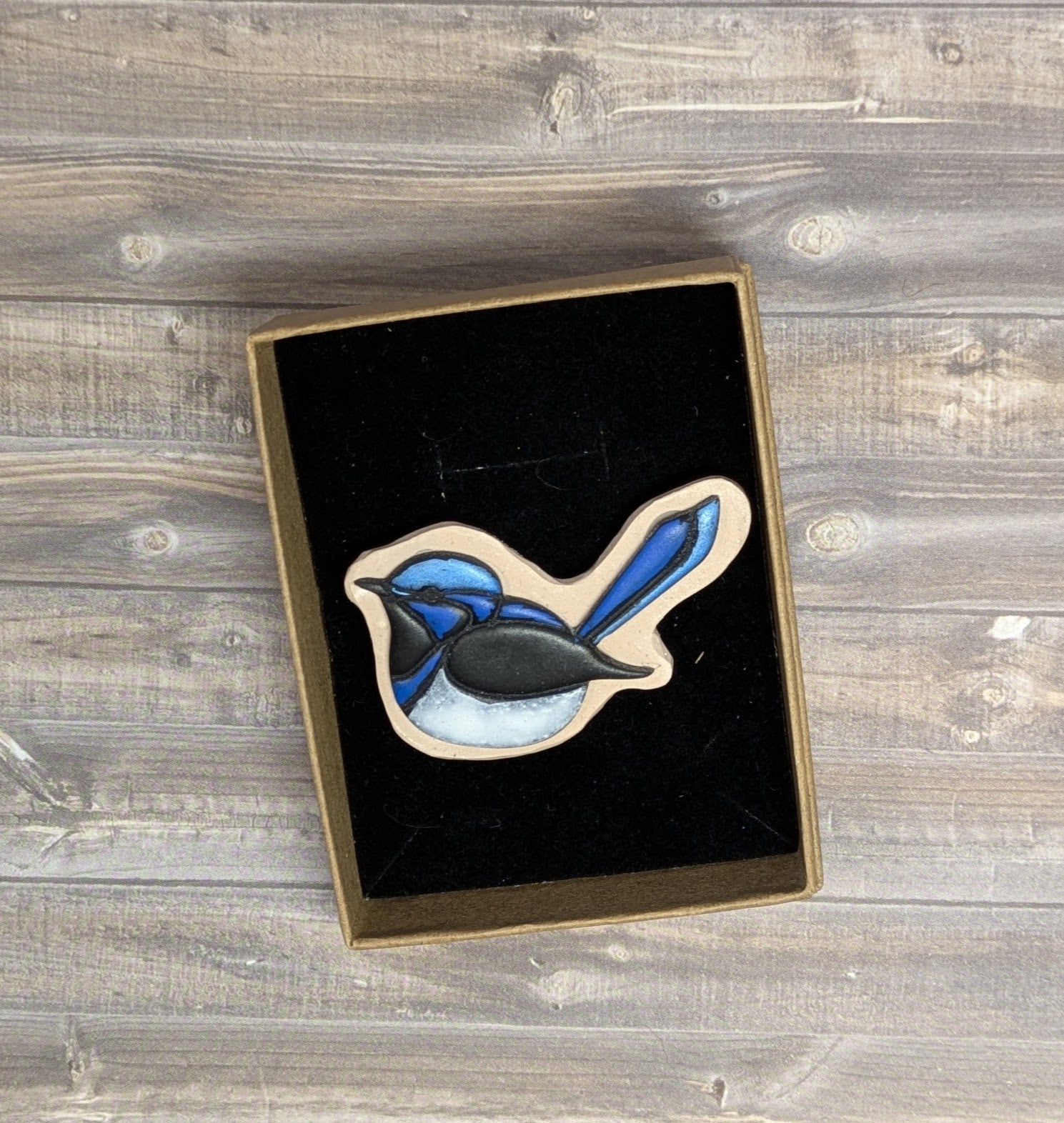 Blue Wren Brooch