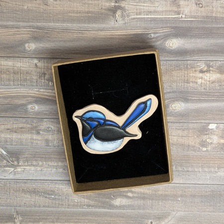 Blue Wren Brooch