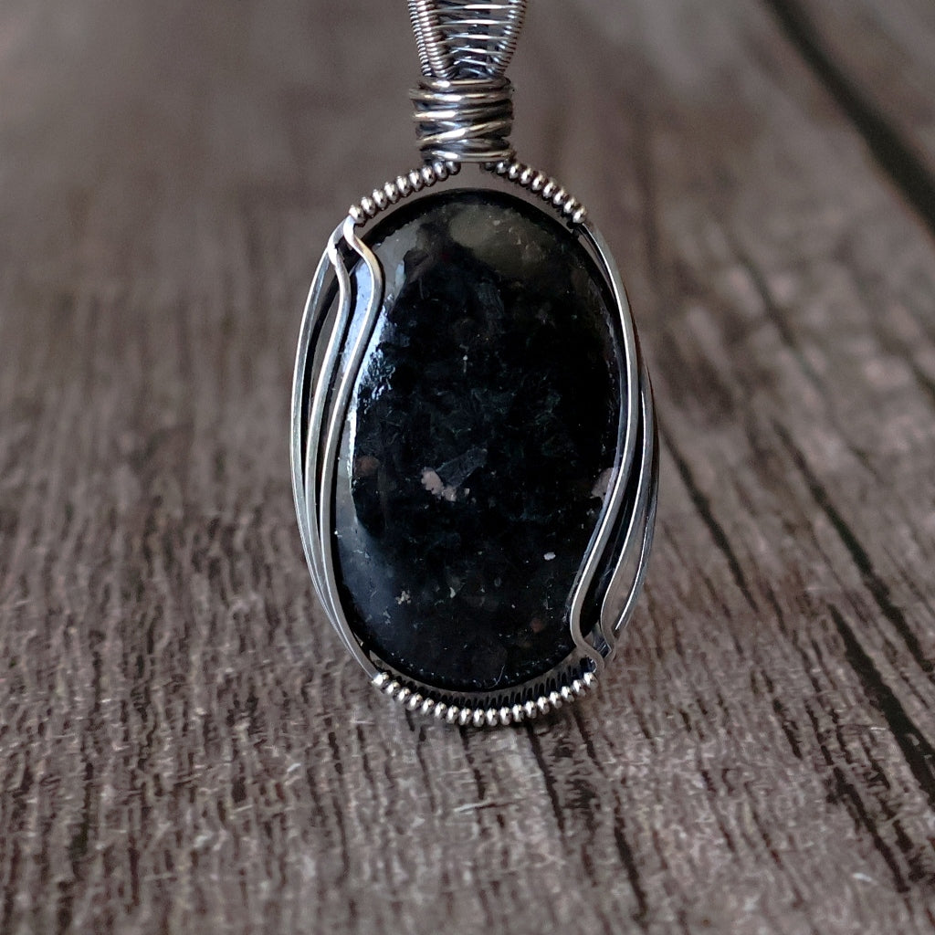 RESERVED ~ Sterling Silver Nuummite Pendant