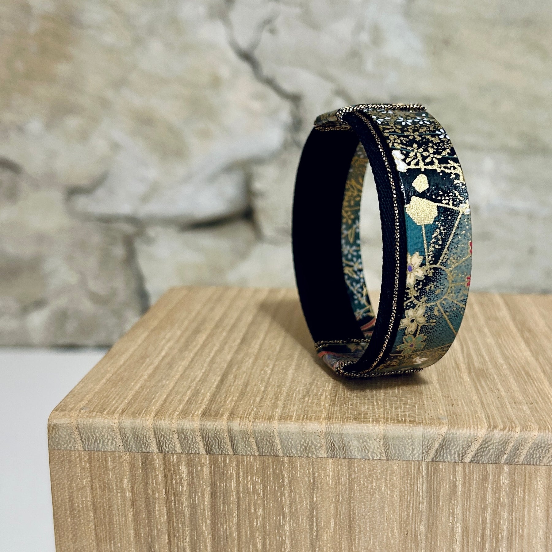Bangle Japanese Washi Paper Black Gold - BNE-21-22-23