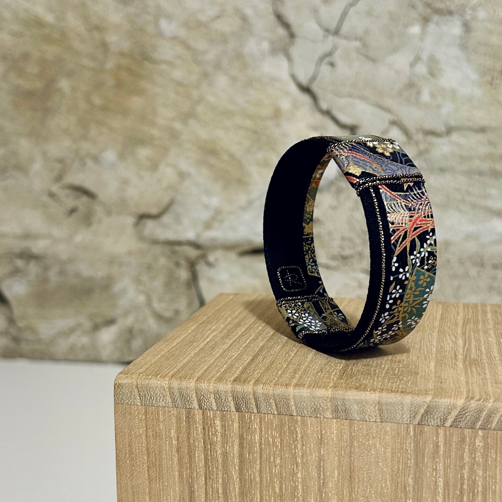 Bangle Japanese Washi Paper Black Gold - BNE-21-22-23