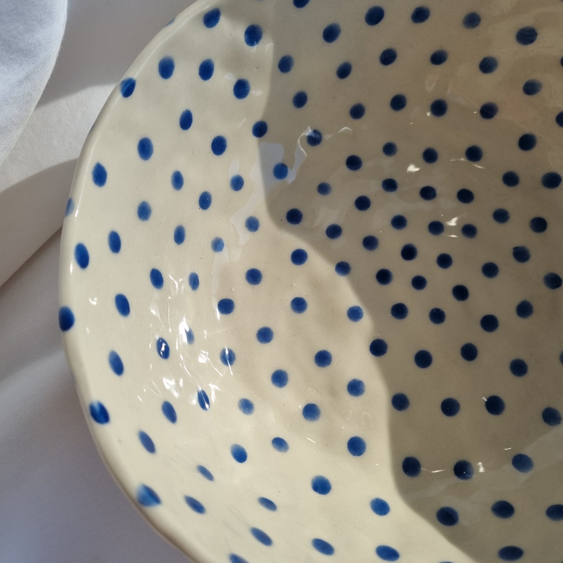 Blue Dot Serving Bowl