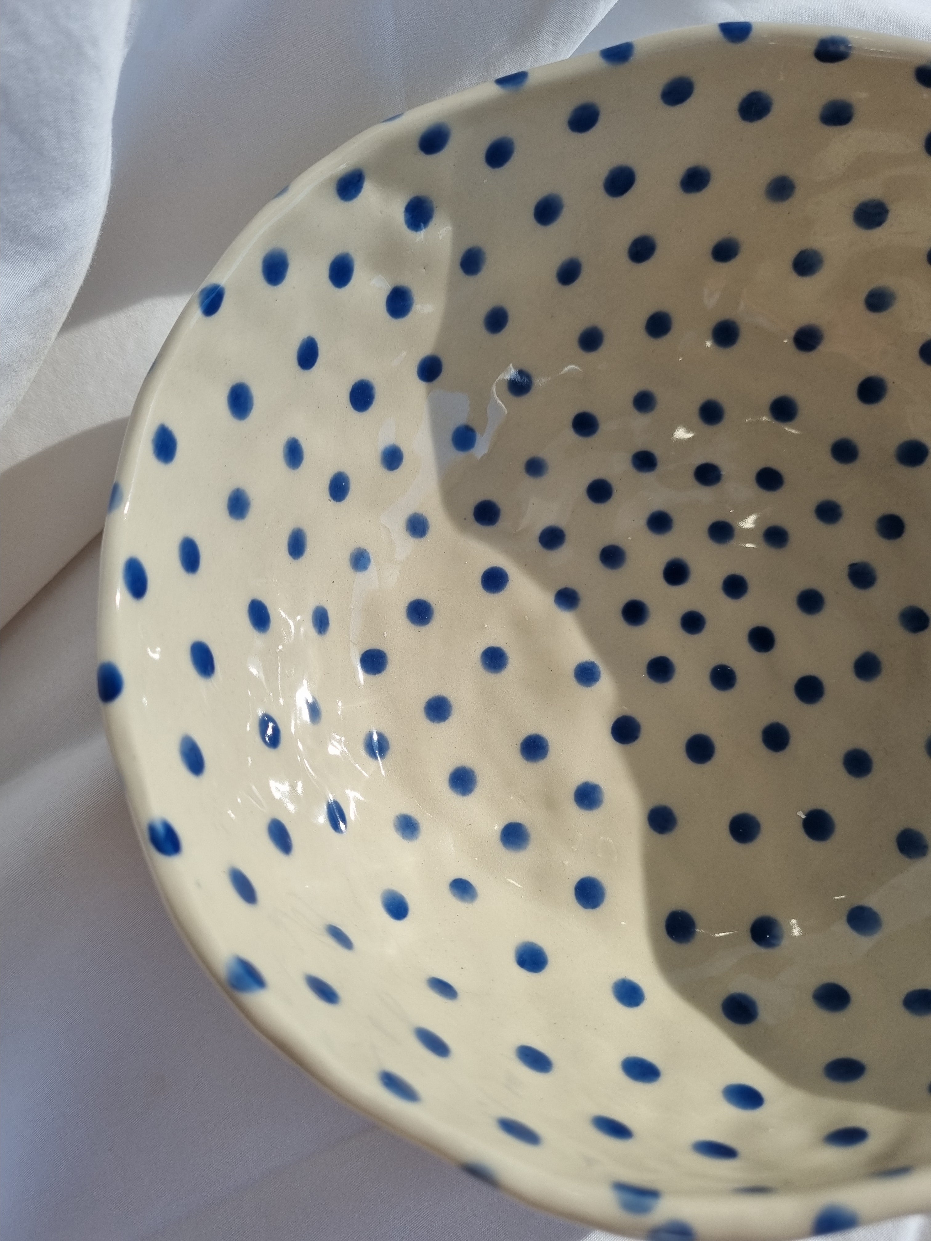 Blue Dot Serving Bowl