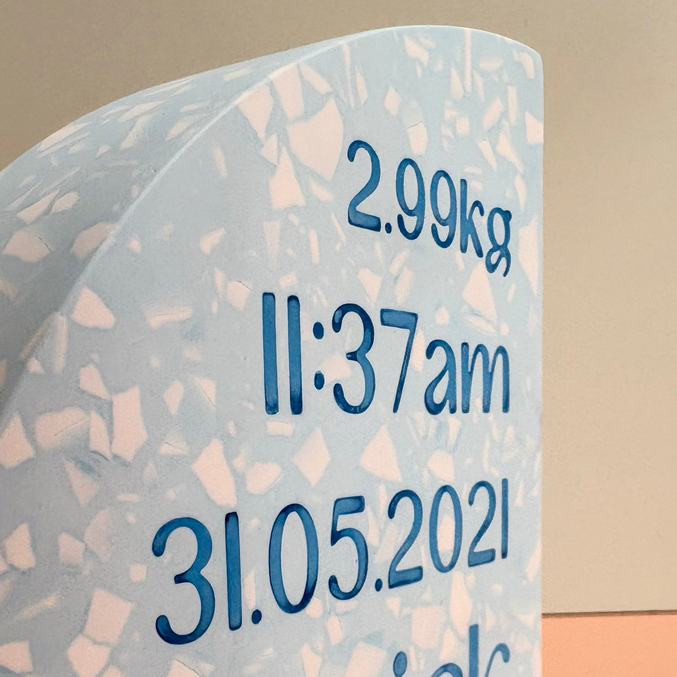 Personalised Birth Details Terrazzo Bookend