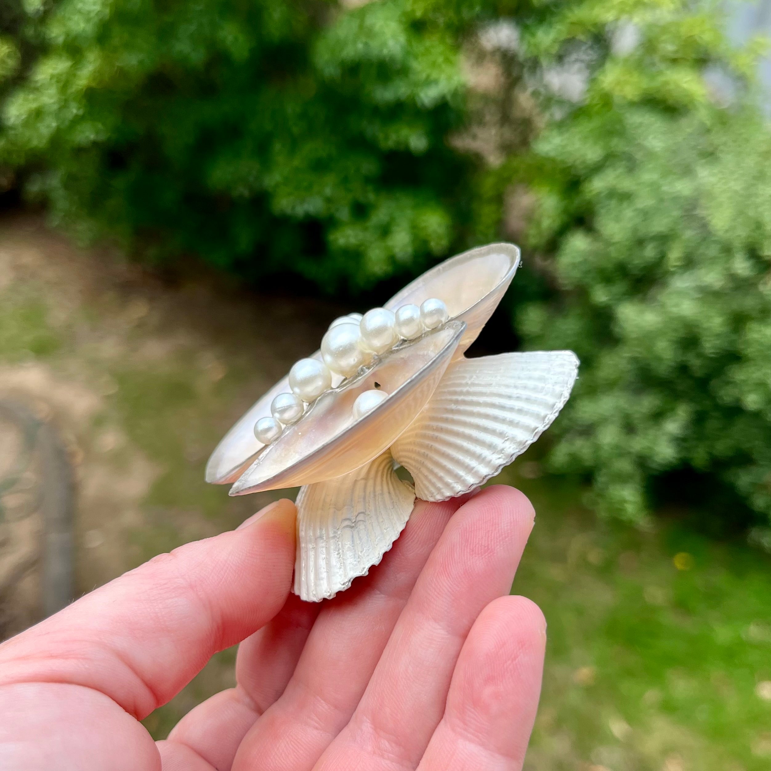 Simple Silver Pearl Trinket Dish
