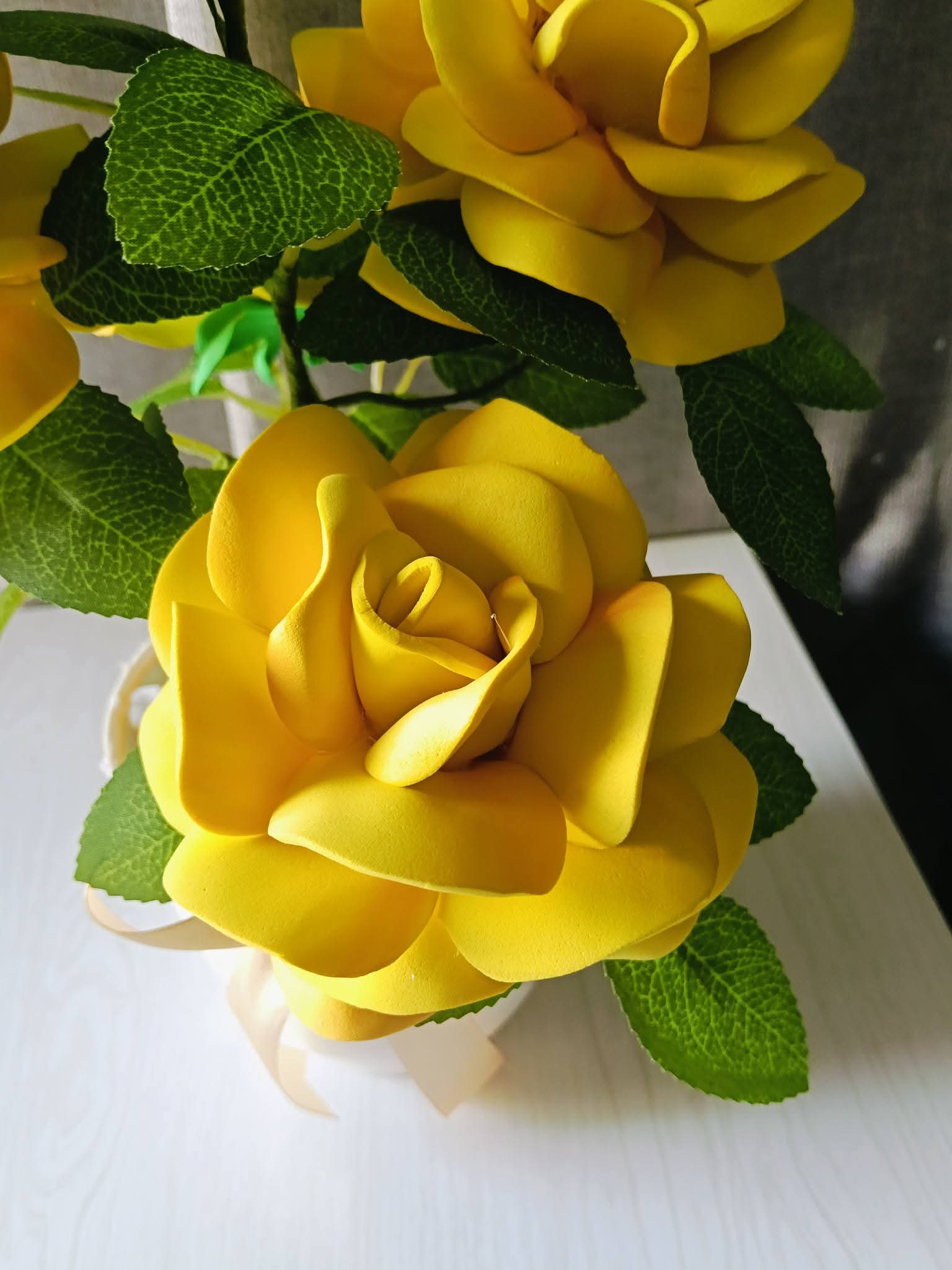 🌼 Golden Rose EverBloom Pot – Ready to Gift Handmade Foam Flower Arrangement