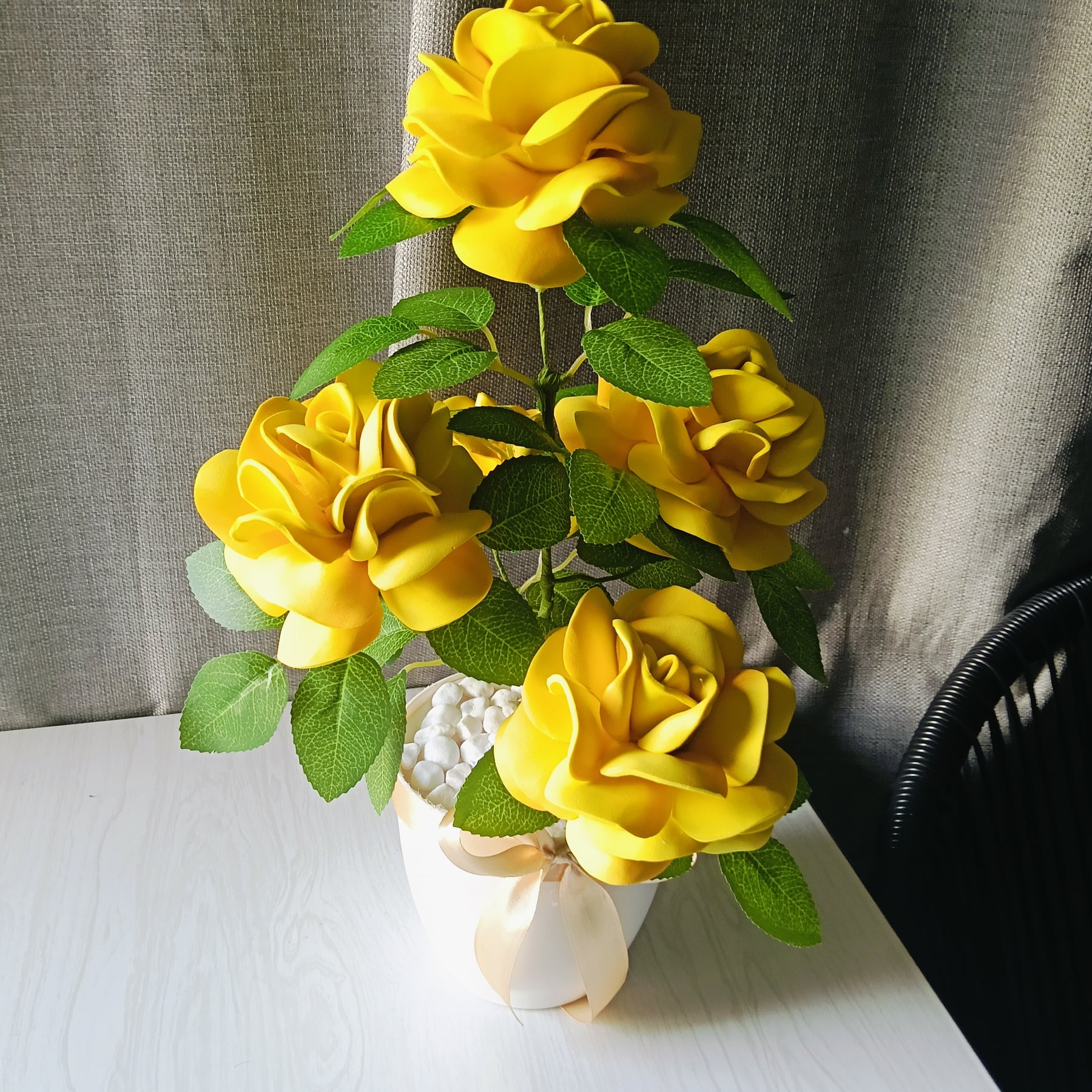 🌼 Golden Rose EverBloom Pot – Ready to Gift Handmade Foam Flower Arrangement