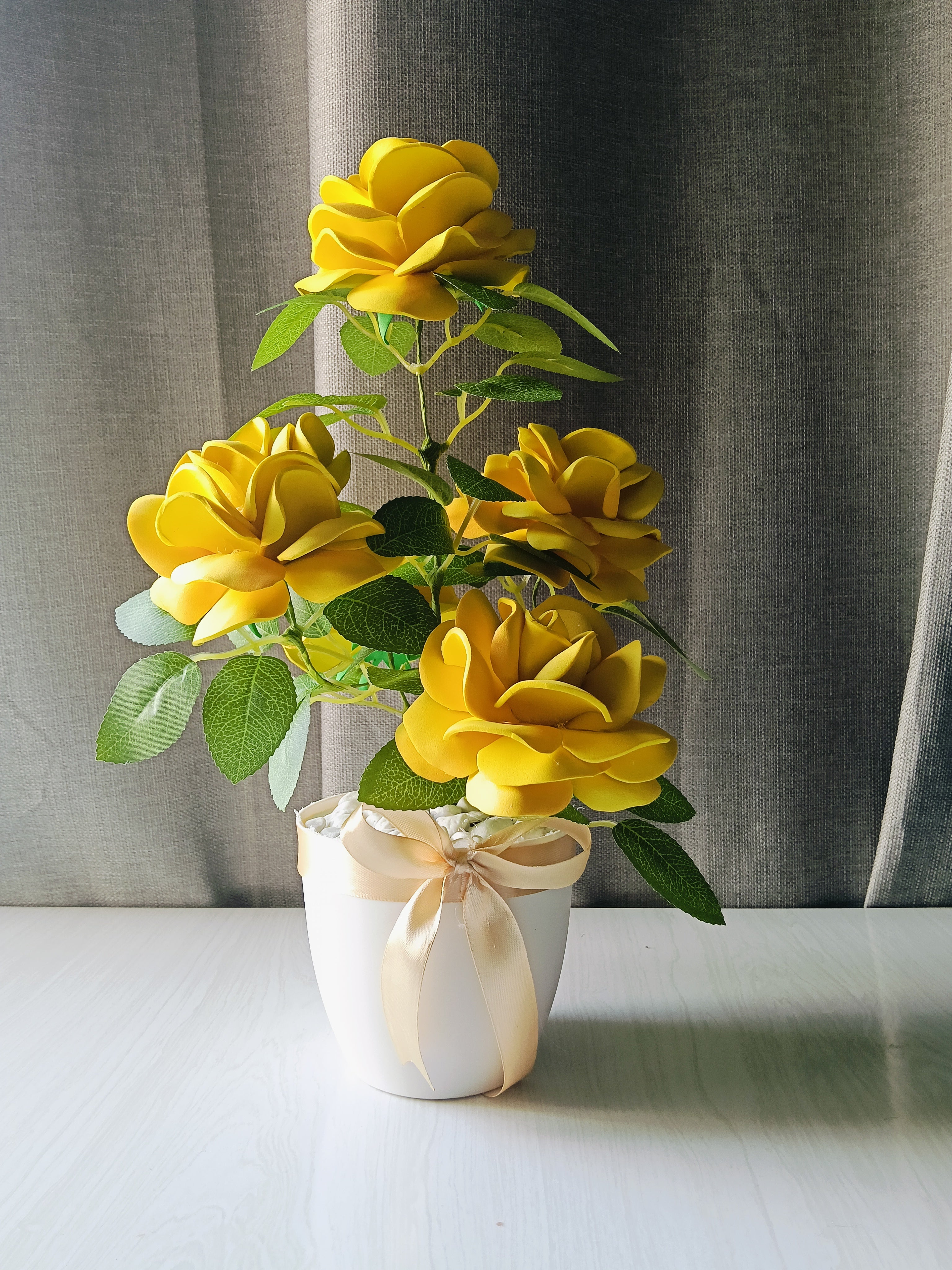 🌼 Golden Rose EverBloom Pot – Ready to Gift Handmade Foam Flower Arrangement