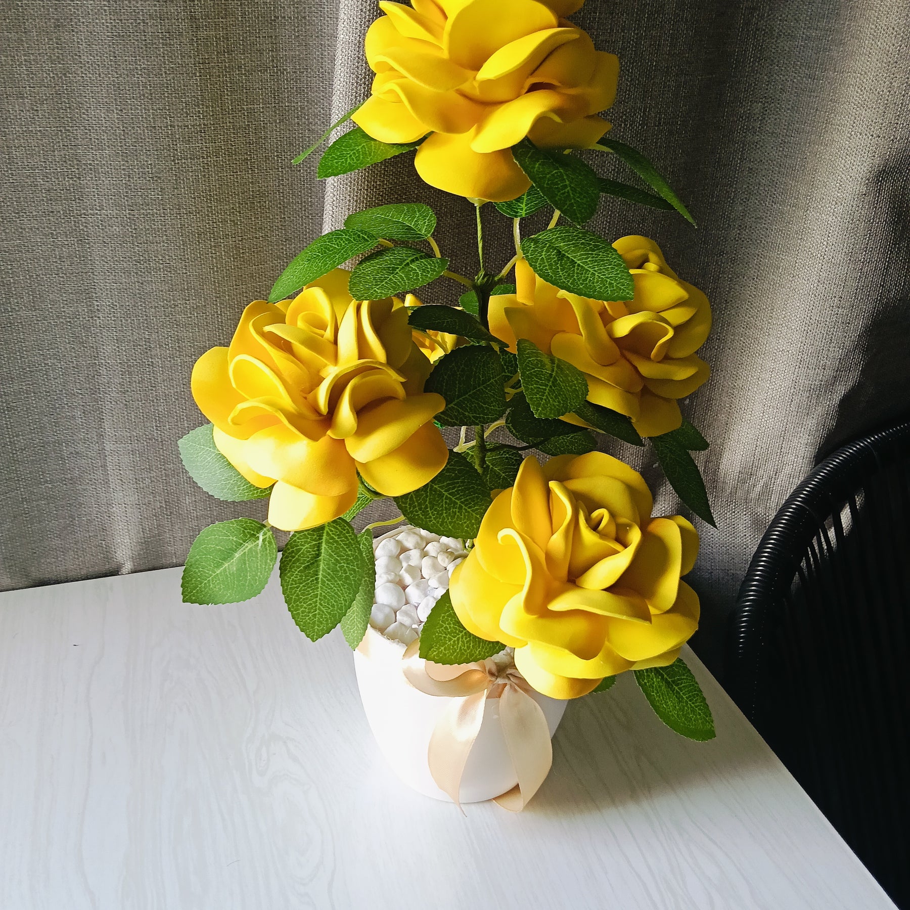 🌼 Golden Rose EverBloom Pot – Ready to Gift Handmade Foam Flower Arrangement