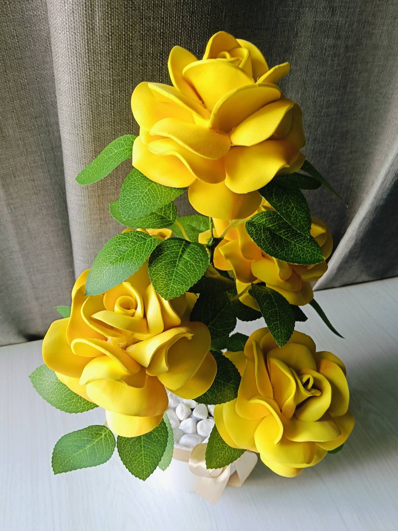 🌼 Golden Rose EverBloom Pot – Ready to Gift Handmade Foam Flower Arrangement