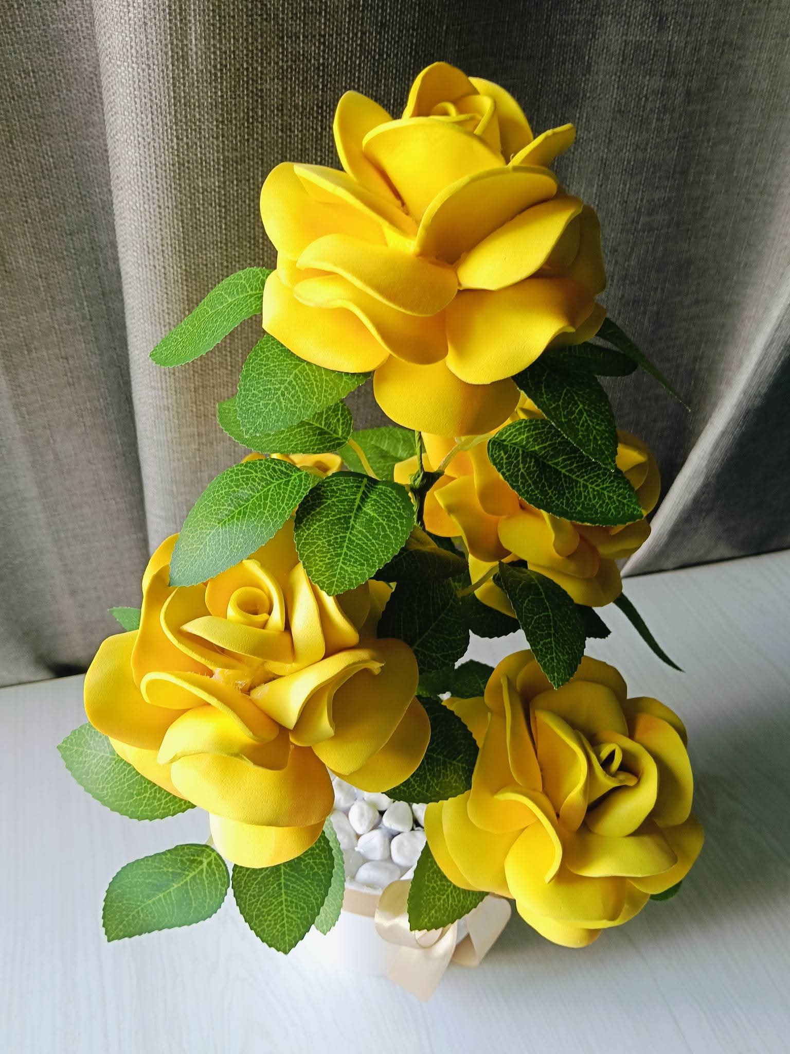 🌼 Golden Rose EverBloom Pot – Ready to Gift Handmade Foam Flower Arrangement