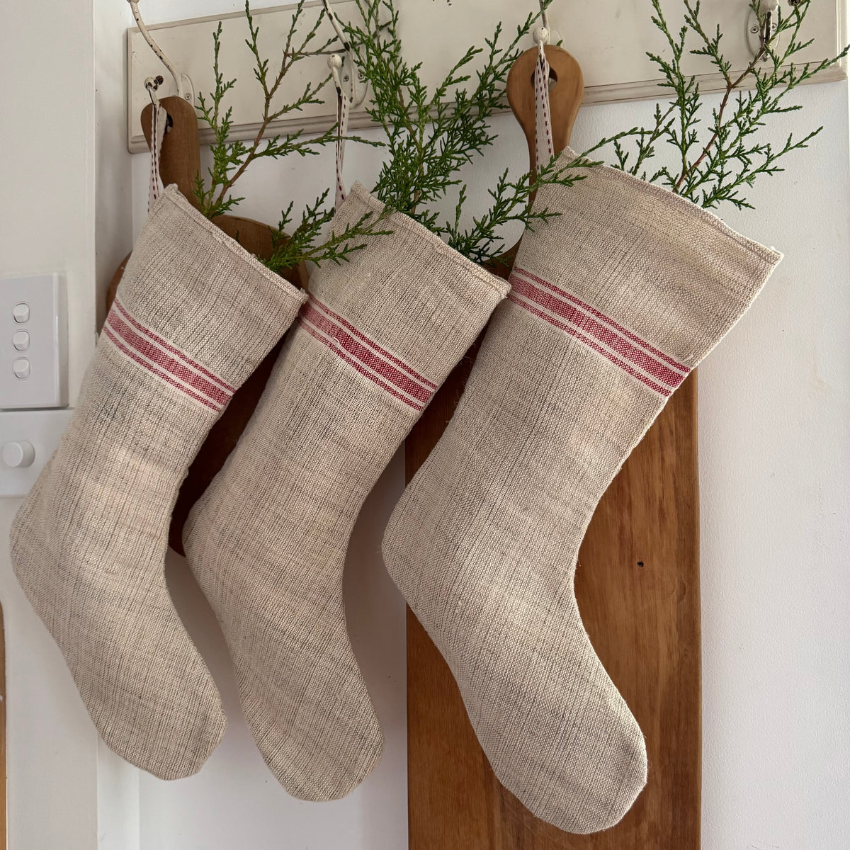 Vintage French Hemp Christmas Stocking | Handmade in Tasmania