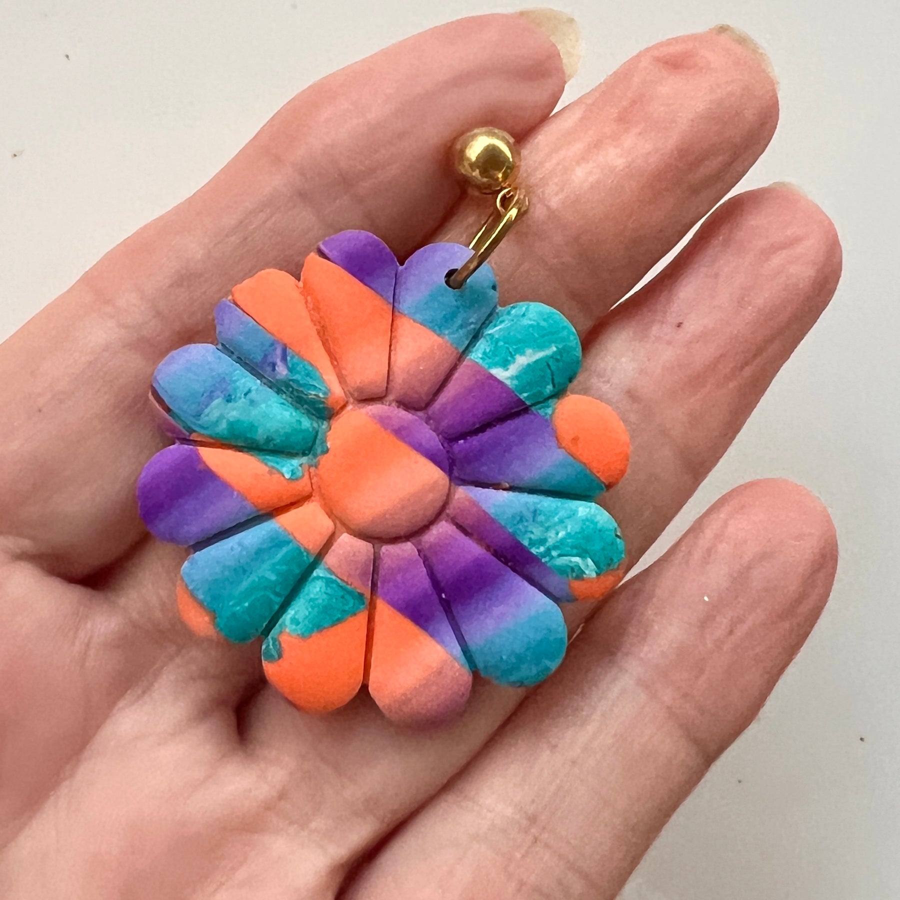 Earrings~Polymer Clay ~Dangles ~Colourful