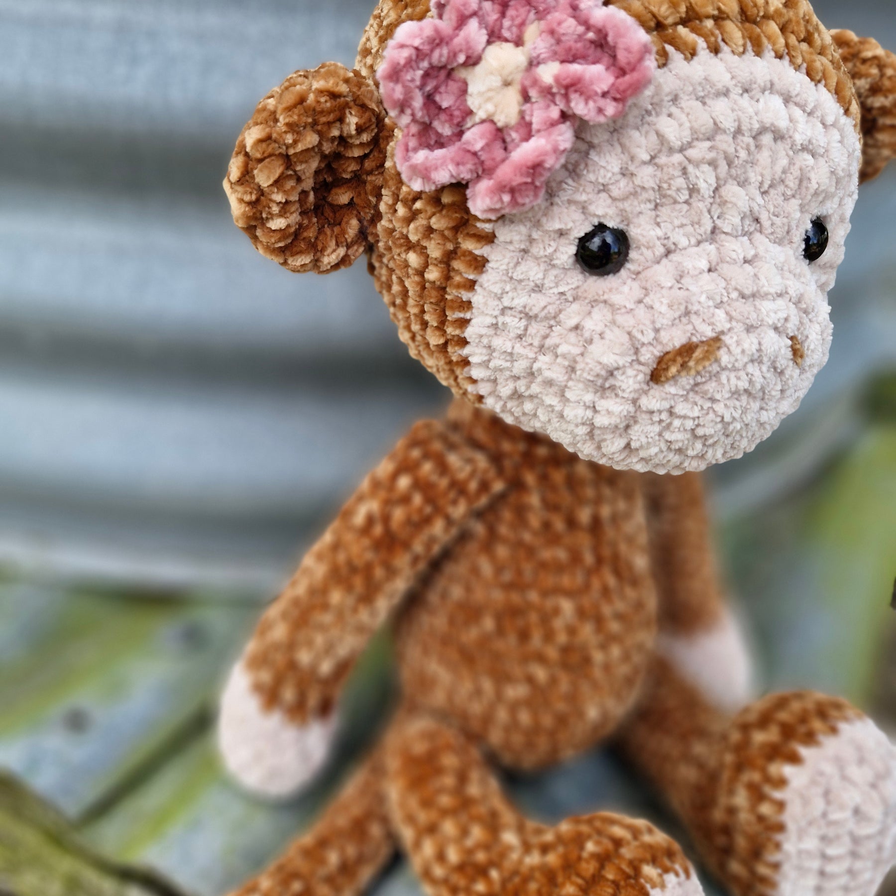 Super Sweet Lucy Crochet Amigurumi Monkey Handmade - Large