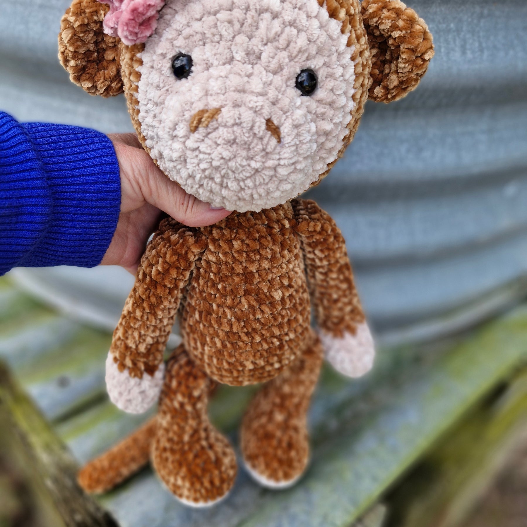 Super Sweet Lucy Crochet Amigurumi Monkey Handmade - Large