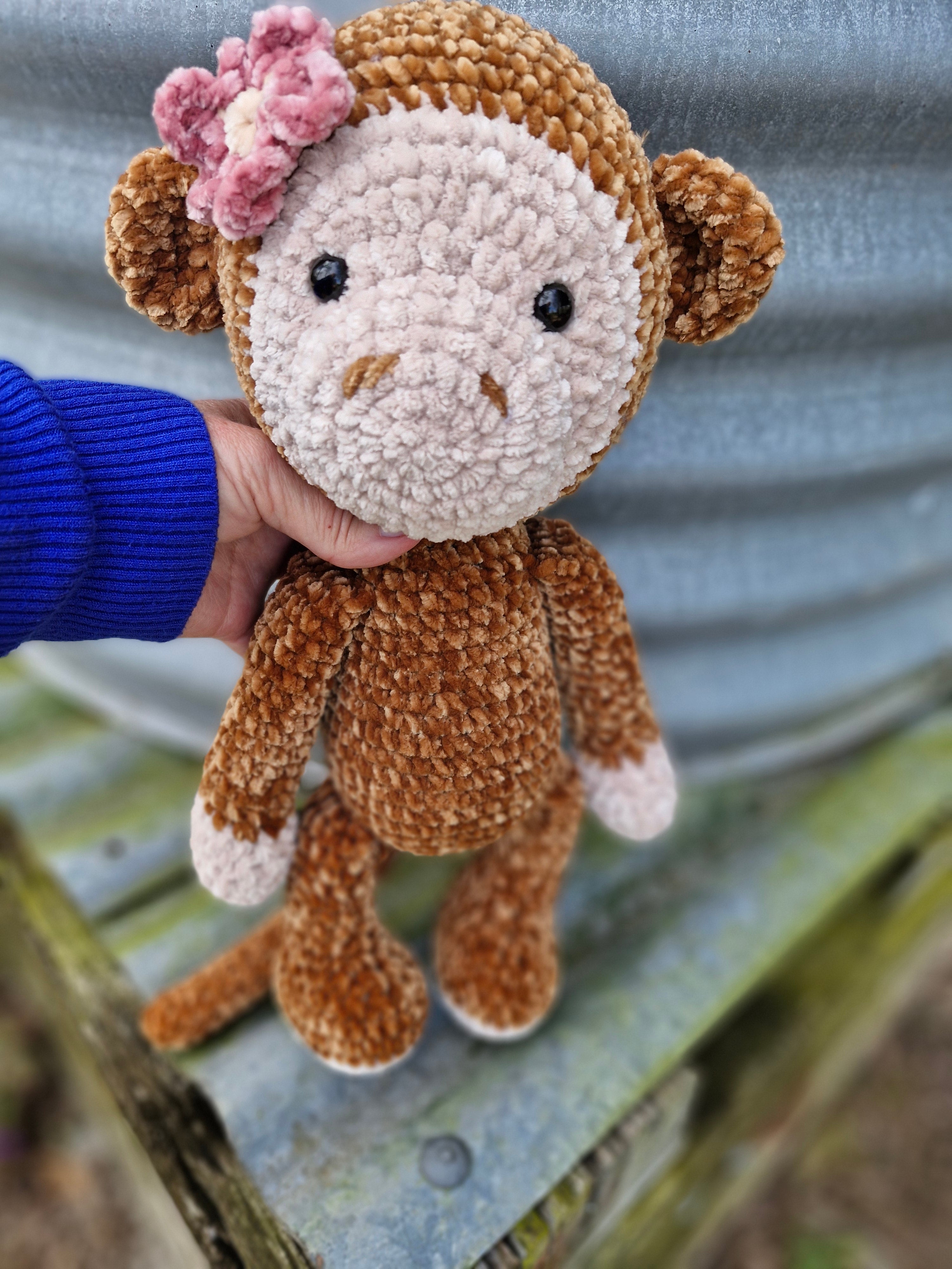 Super Sweet Lucy Crochet Amigurumi Monkey Handmade - Large