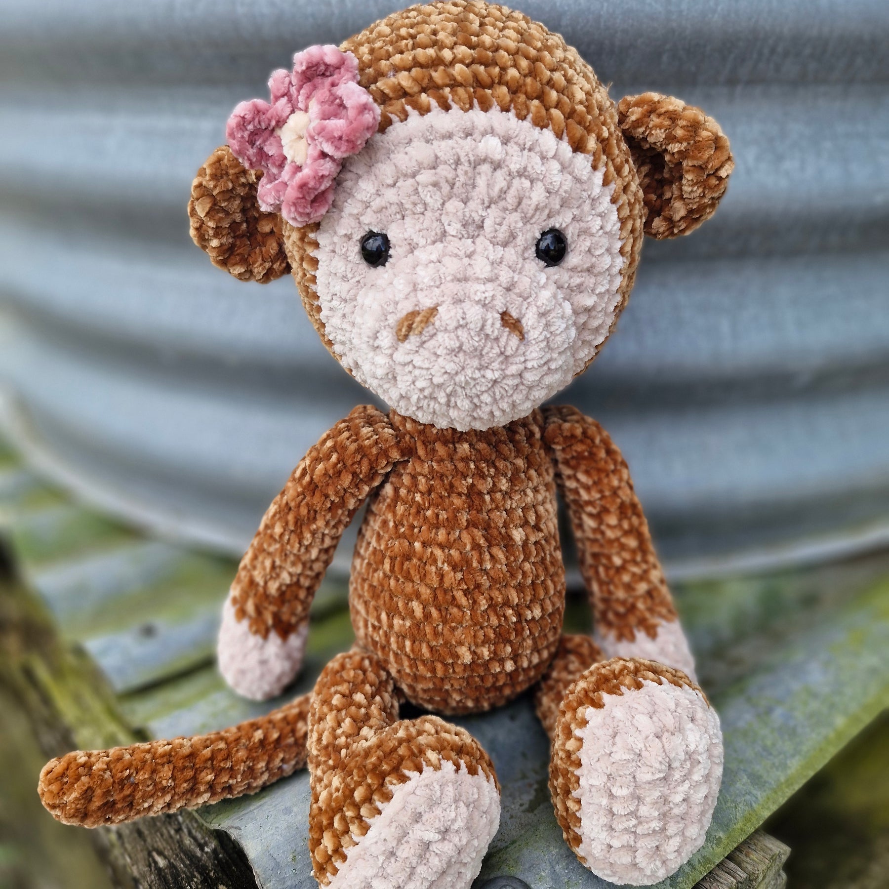 Super Sweet Lucy Crochet Amigurumi Monkey Handmade - Large