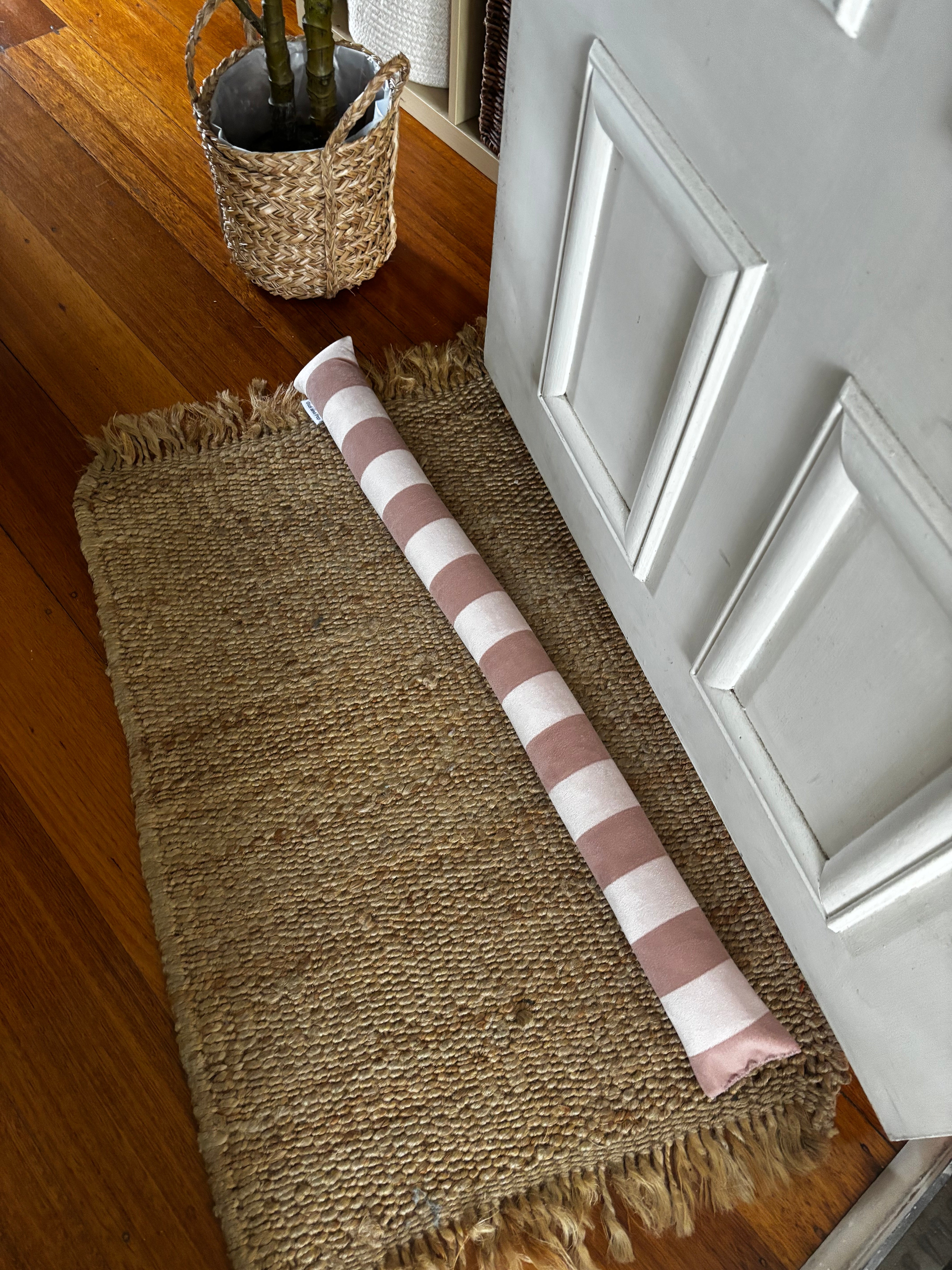 Doorsnake Draught Stopper  'Striped Blush Velvet'