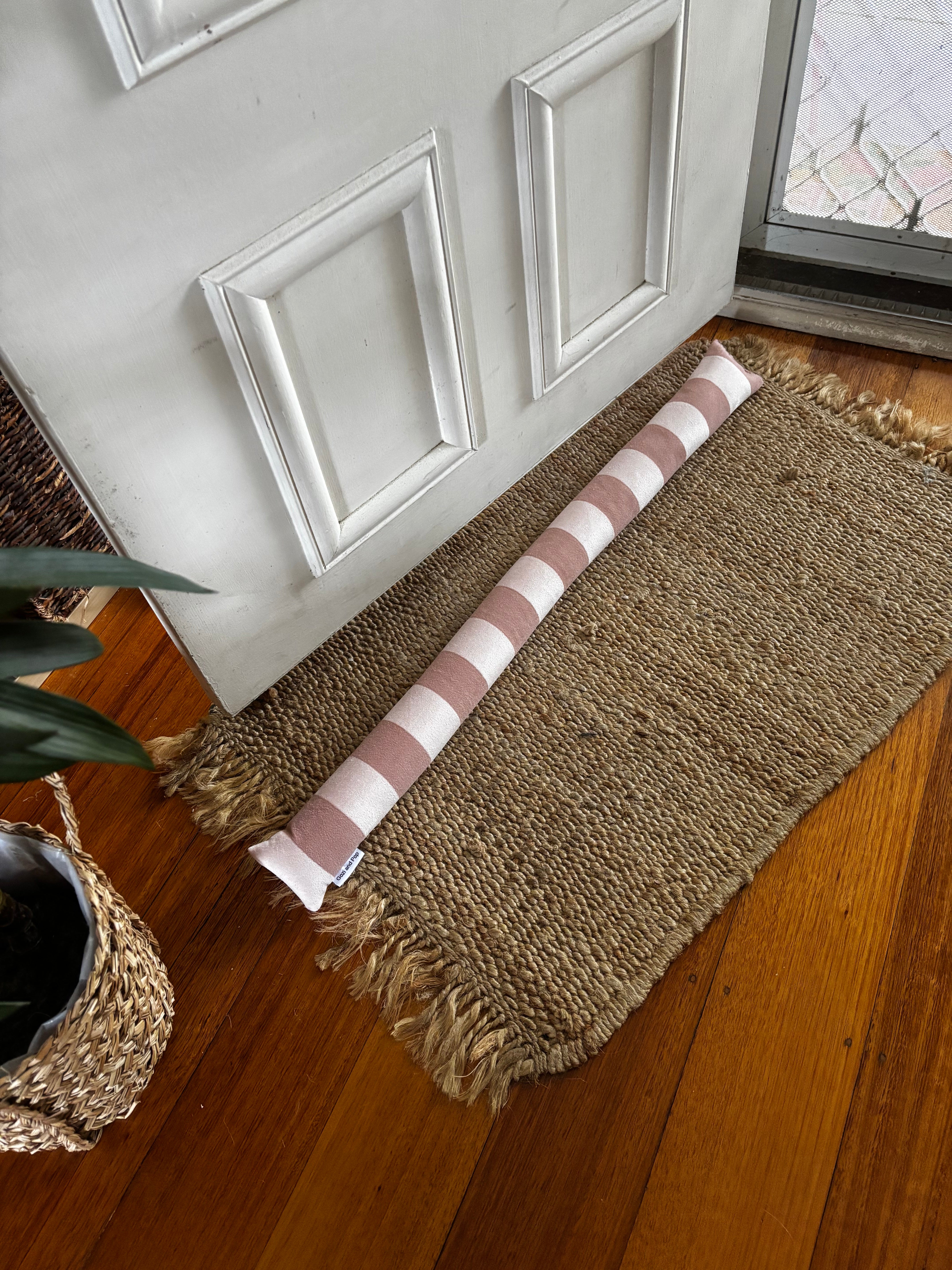 Doorsnake Draught Stopper  'Striped Blush Velvet'